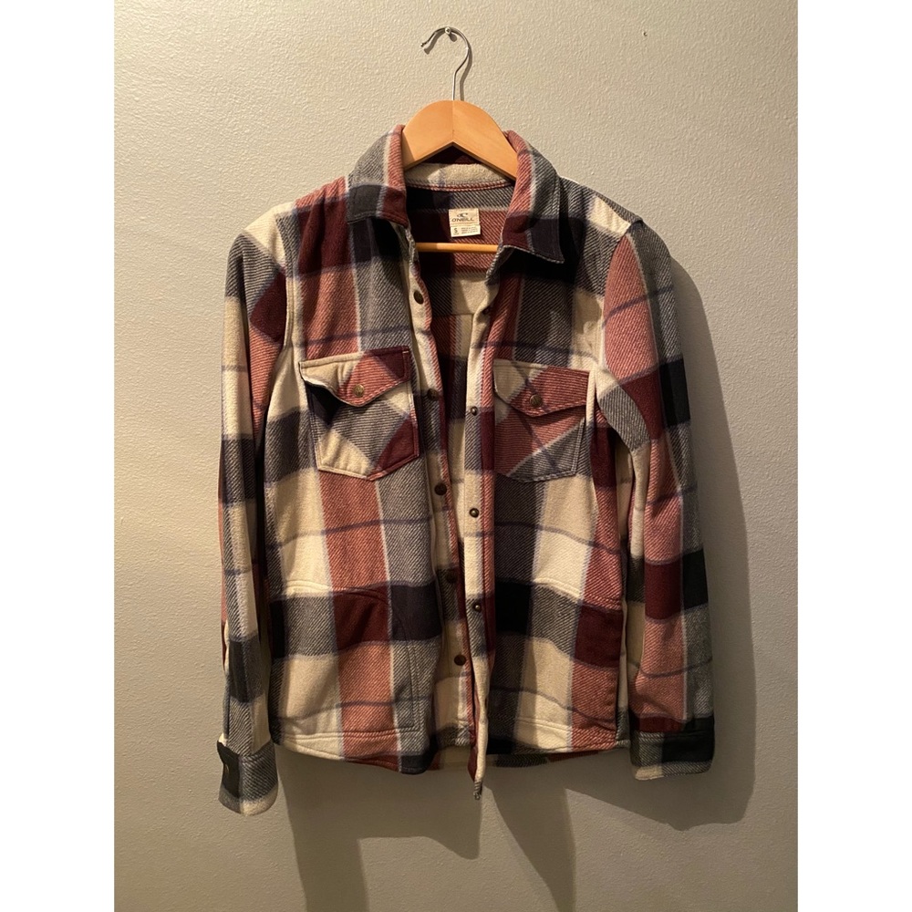 O’Neill Snap Button Up Plaid Sweater Jacket